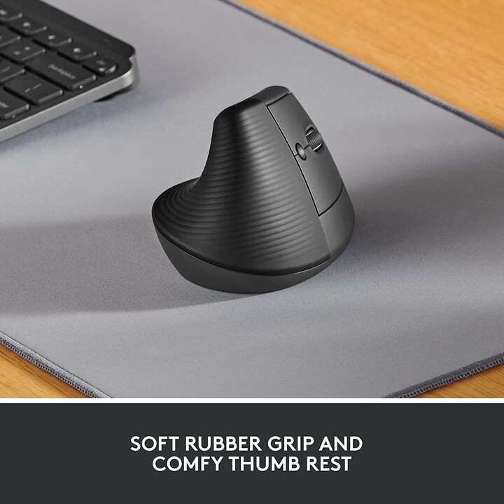 Mouse verticale ergonomico destrorso Logitech Lift (wireless, grafite)