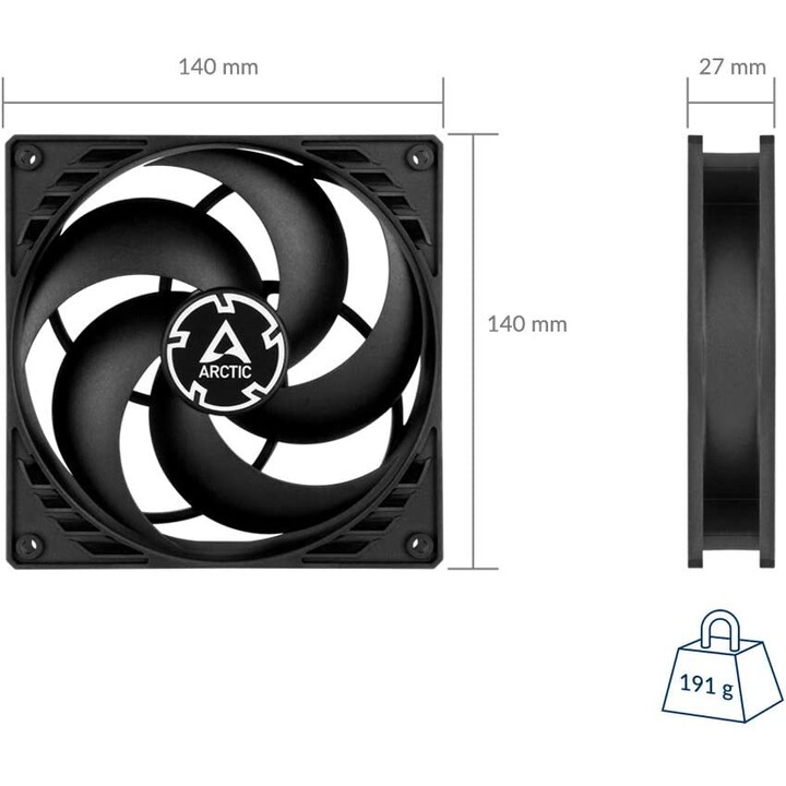 Arctic P14 Negro (paquete de 5) - 140 mm (ventilador de caja, ACFAN00136A)