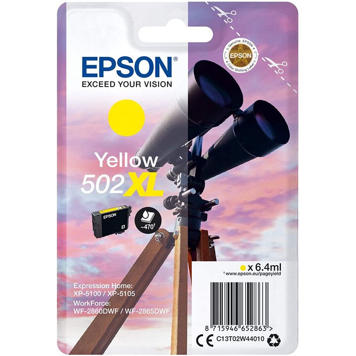 CARTUCCIA INCHIOSTRO EPSON 502XL - GIALLO (6,4 ML) - BINOCOLO