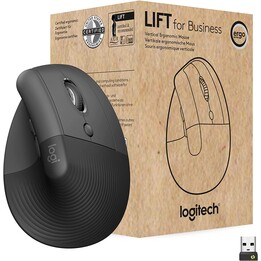 Mouse Logitech Vertical Wireless Lift for Business Grafite
