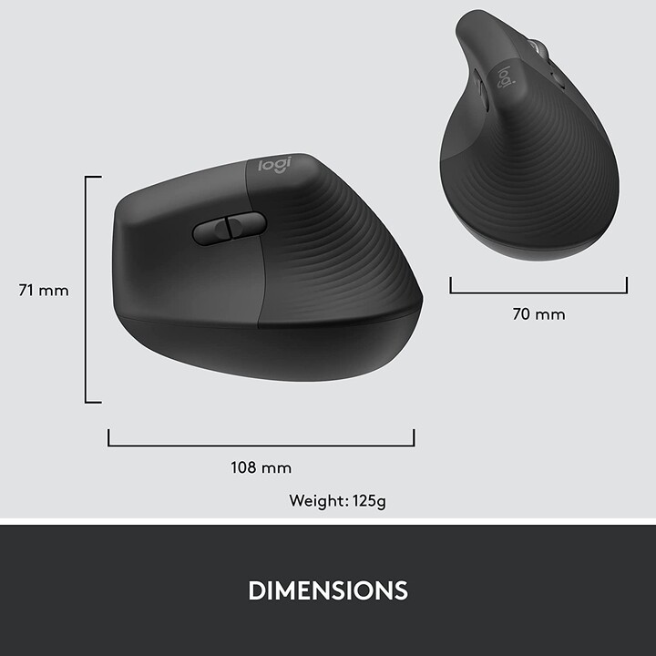 Mouse Logitech Vertical Wireless Lift for Business GRAPHITE