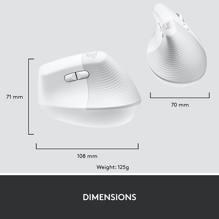 MOUSE LOGITECH SOLLEVATORE WIRELESS VERTICALE PER BUSINESS BIANCO