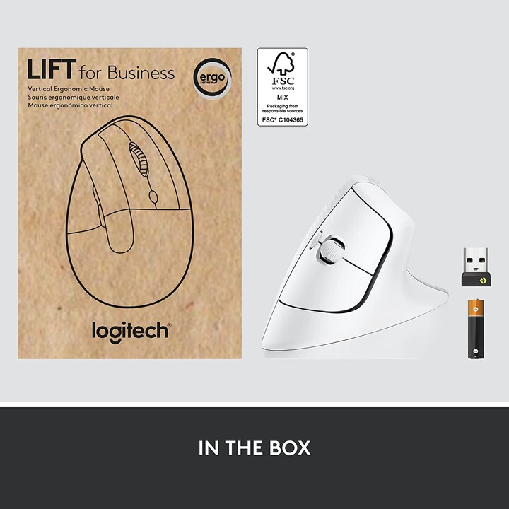 Mouse Logitech Vertical Wireless Lift For Business Blanco