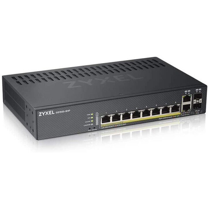 Zyxel GS1920-8HPv2 Switch PoE Gigabit gestito intelligente Nero