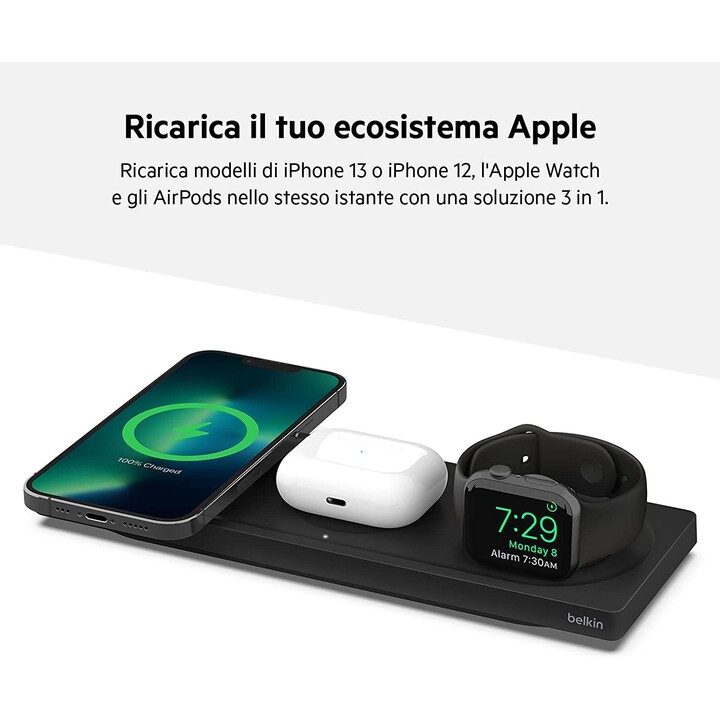 3in1 Kabelladepad magsafe bk