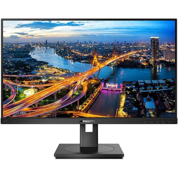 Philips 243B1 23,8-Zoll-Full-HD-Monitor, IPS-Panel, DisplayPort, HDMI, RJ45, USB-C-Dock, PowerSensor