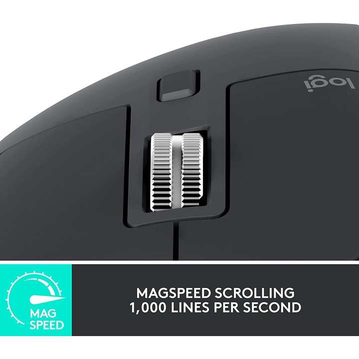 Mouse sem fio Logitech MX Master 3S (sem fio, grafite)