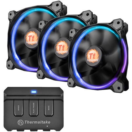 PC- Gehäuselüfter Thermaltake Riing 12 LED - RGB - CONJUNTO de 3 Ventiladores