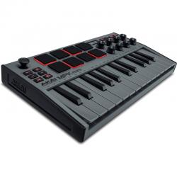 AKAI MPK Mini MK3 Teclado de control Controlador MIDI USB Negro, Gris - Imagen 1
