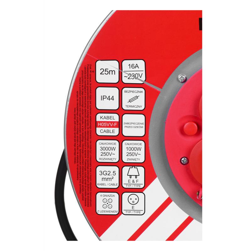 Cable de extensión VERTEX PB25METAL 3x2,5 mm Negro - Imagen 1