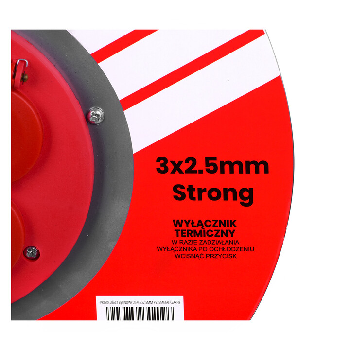 Câble de rallonge VERTEX PB25METAL 3x2,5 mm Noir