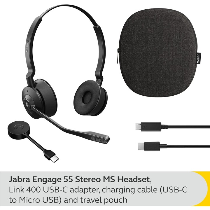 Jabra Engage 55 MS Stereo On-Ear (DECT, sans fil, USB-C)
