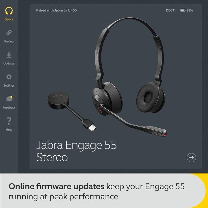 Jabra Engage 55 UC Stereo On-Ear (DECT, wireless, USB)