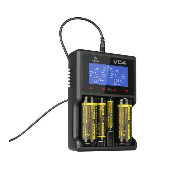 Caricabatterie XTAR VC4SL a Li-ion / Ni-MH / Ni-CD 18650