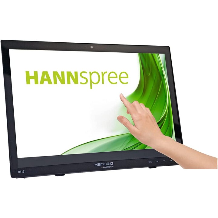 MONITOR TACTIL HANNSPREE 15.6" LED G HT161H 1366X768 12MS VGA HDMI BLACK