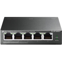 Switch de desktop TP-Link TL-SF1005LP 5 portas 10/100 Mbps com PoE de 4 portas