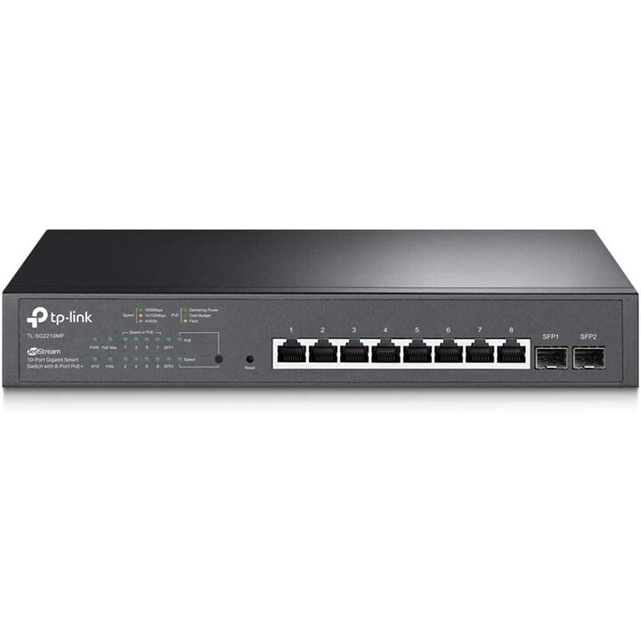 TP-Link JetStream TL-SG2210MP 8-Port-Gigabit-Smart-PoE-Switch mit 2 SFP-Slots