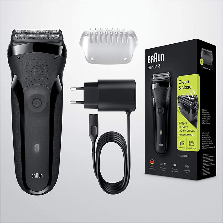 Braun Series 3 300s Máquina de afeitar de láminas Recortadora Negro