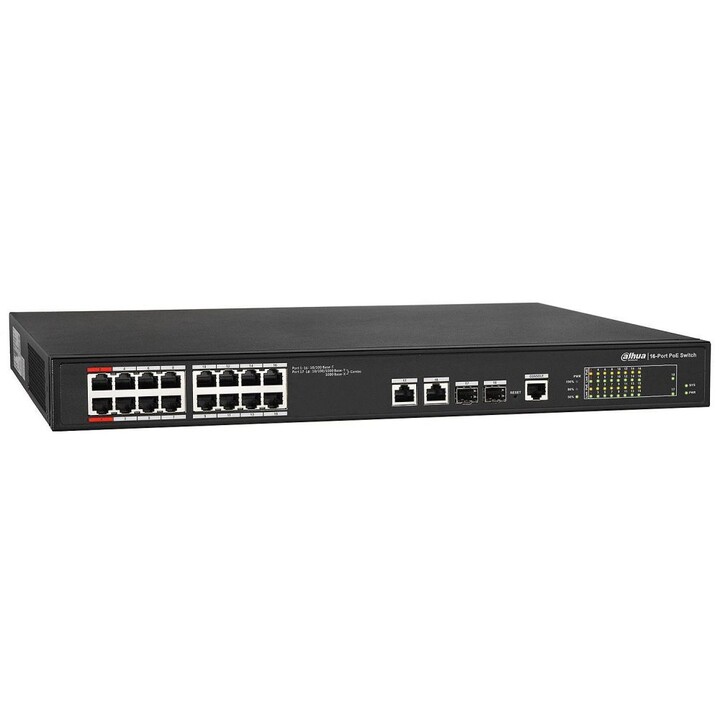 Dahua Technology PoE PFS4218-16ET-240 Unmanaged Gigabit Ethernet, PoE, 16 Ports + 2 GE Ports + 2 SFP