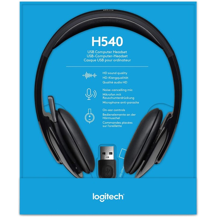 AURICULAR + MIC LOGITECH HEADSET H540 USB
