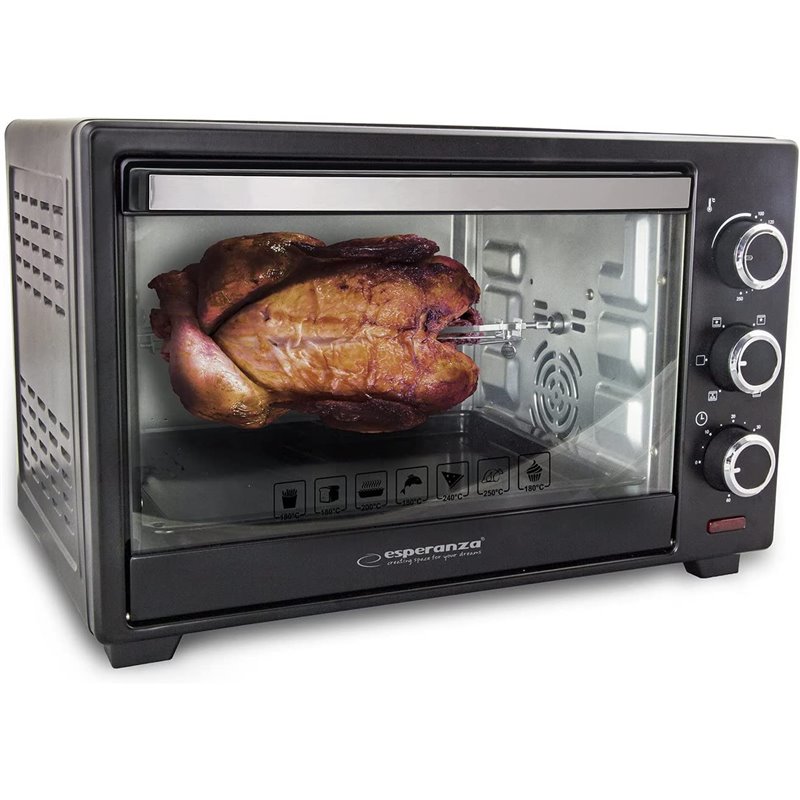 Esperanza EKO006 Mini horno con convección y asador 25 l 1600W Negro