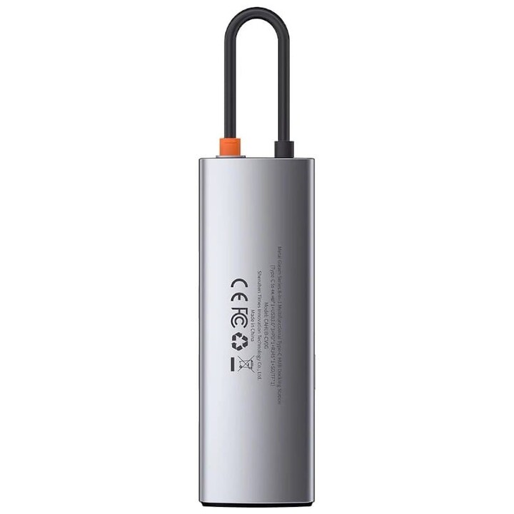 Baseus Hub Metal Gleam 8 en 1 Tipo-C 3x USB 3.0 PD HDMI RJ45 Lector de tarjetas SD MicroSD