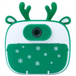 Kids Instant Camera with Printing K13 Green Reindeer Design