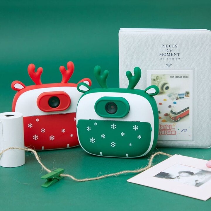 Fotocamera istantanea per bambini con stampa K13 Green Reindeer Design