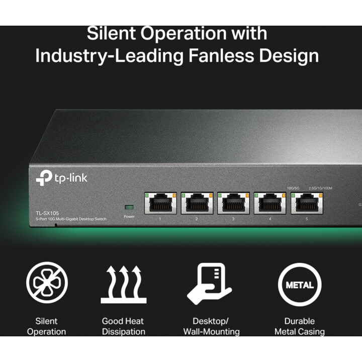 Switch TP-Link TL-SX105 Ethernet 10G non gestito (100/1000/10000) Nero