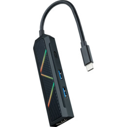 Hub USB 3.1 Tipo-C Nanocabo 10.16.0401/ 2 Portas USB/ 1 USB Tipo-C/ 1 HDMI/ Preto