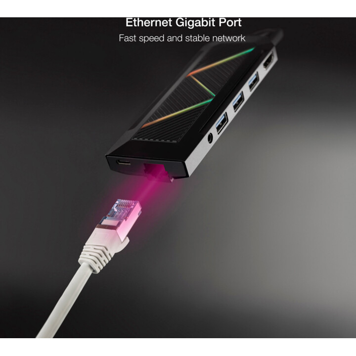 USB 3.0 Hub Nanocable 10.16.0901/ 3 USB Ports/ 1 USB Type-C/ 1 HDMI/ 1 RJ45/ 1 SD TF Card Reader/ Audio