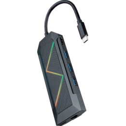 USB 3.0 Hub Nanocable 10.16.0801/ 3 USB Ports/ 1 USB Type-C/ 1 HDMI/ 1 RJ45/ 1 SD TF Card Reader