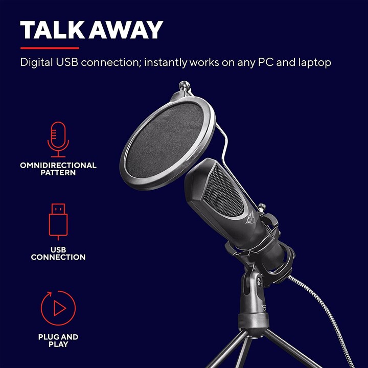 Trust GXT 232 Mantis Microphone de PC Noir