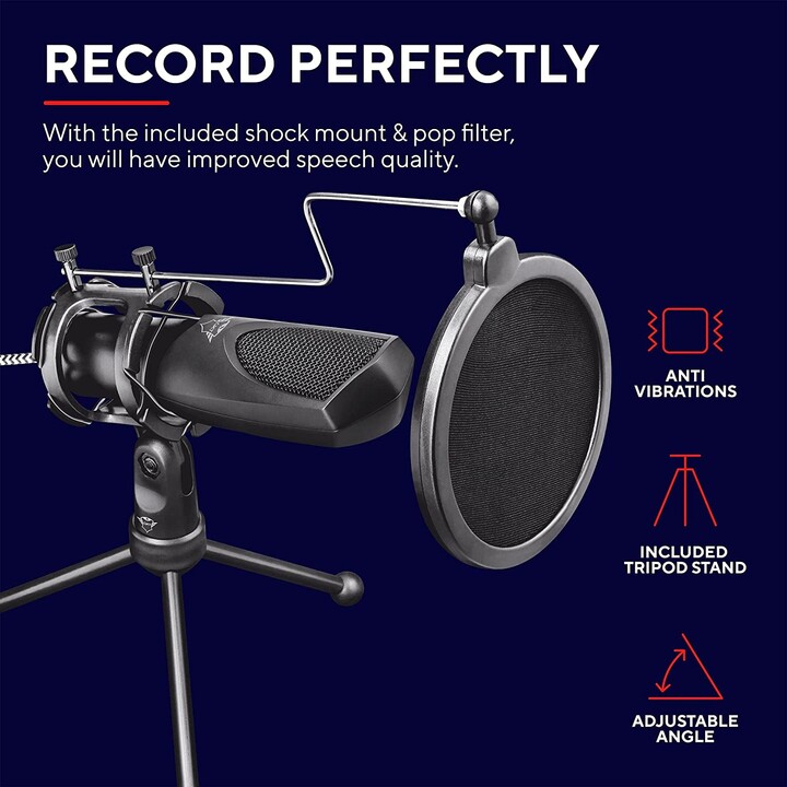 Trust GXT 232 Mantis Microphone de PC Noir