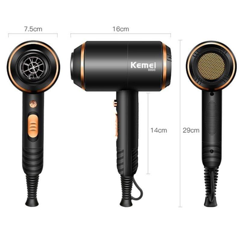 Hair Dryer Kemei KM-8896 SuperPower 4000W 4 in 1 Black / Gold