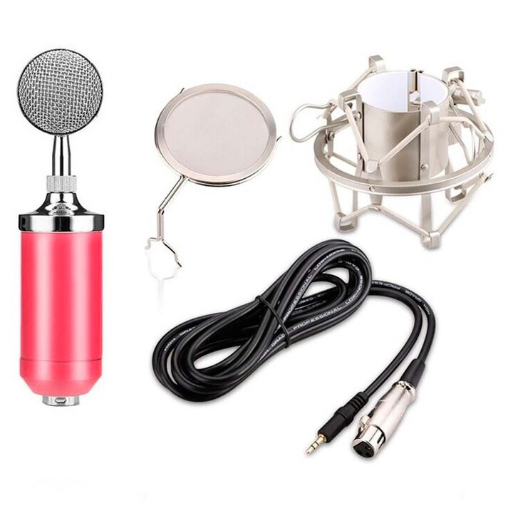 Microfono a condensatore BM-8000 Streaming/Studio rosa