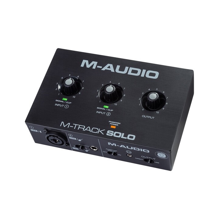 M-AUDIO M-Track Solo USB Interface audio Préamplificateur Crystal 16 bit 48 kHz Noir