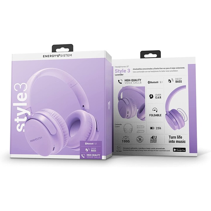 CUFFIE + MIC ENERGY CUFFIE STYLE 3 BLUETOOTH LAVANDA