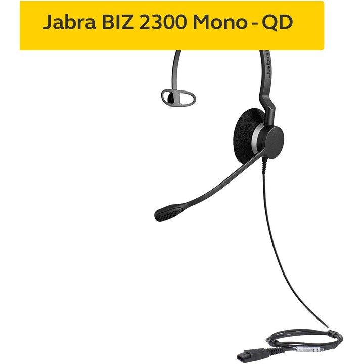HEADPHONE + MIC JABRA BIZ 2300 MONOAURAL QD BLACK