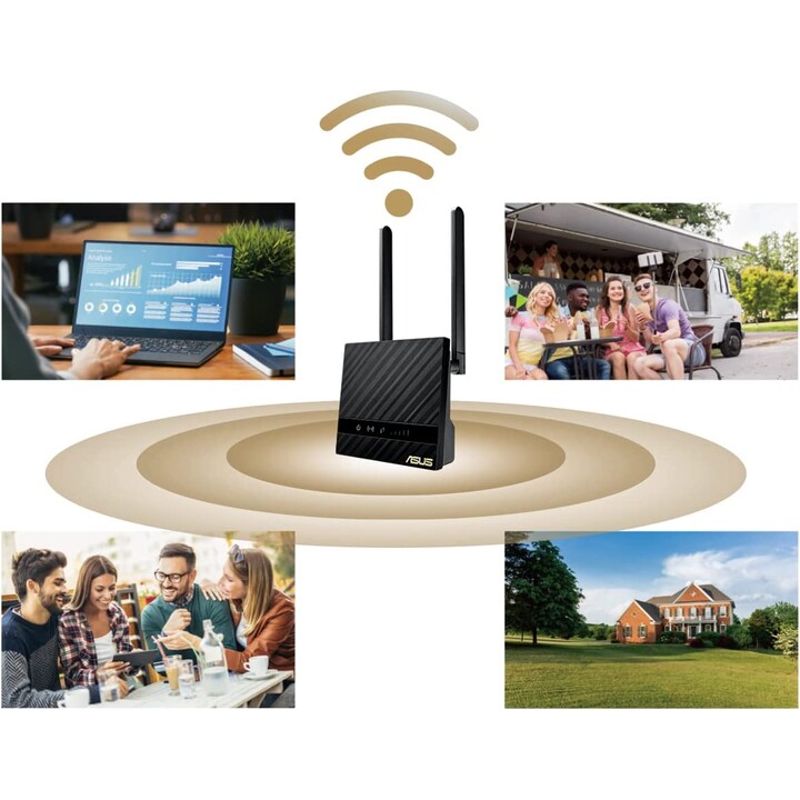ASUS 4G-N16 WLAN-Router Gigabit Ethernet Einzelband (2,4GHz) Schwarz