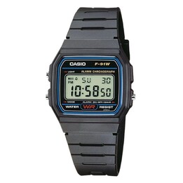 Casio Collection Herren Digitaluhr F-91W-1YEG/ 38mm/ Schwarz