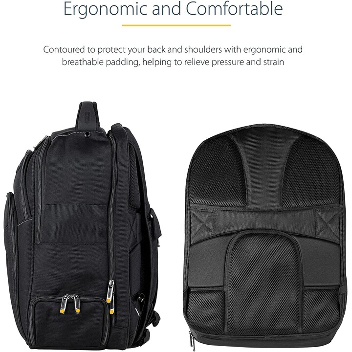 StarTech.com 17.3" Laptop Rucksack mit abnehmbarer Zubehörtasche - Ergonomischer IT Rucksack für IT Techniker/Profi - Robuster N