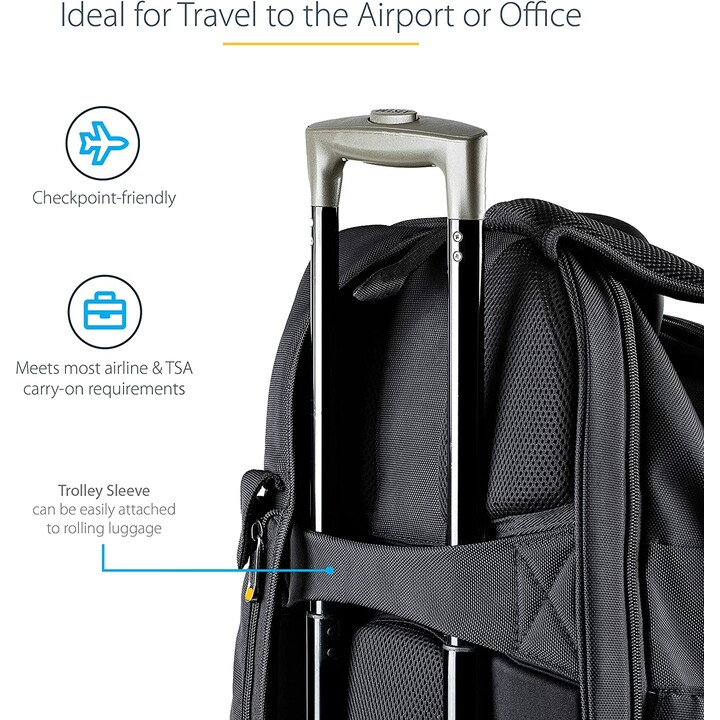 StarTech.com 17.3" Laptop Rucksack mit abnehmbarer Zubehörtasche - Ergonomischer IT Rucksack für IT Techniker/Profi - Robuster N