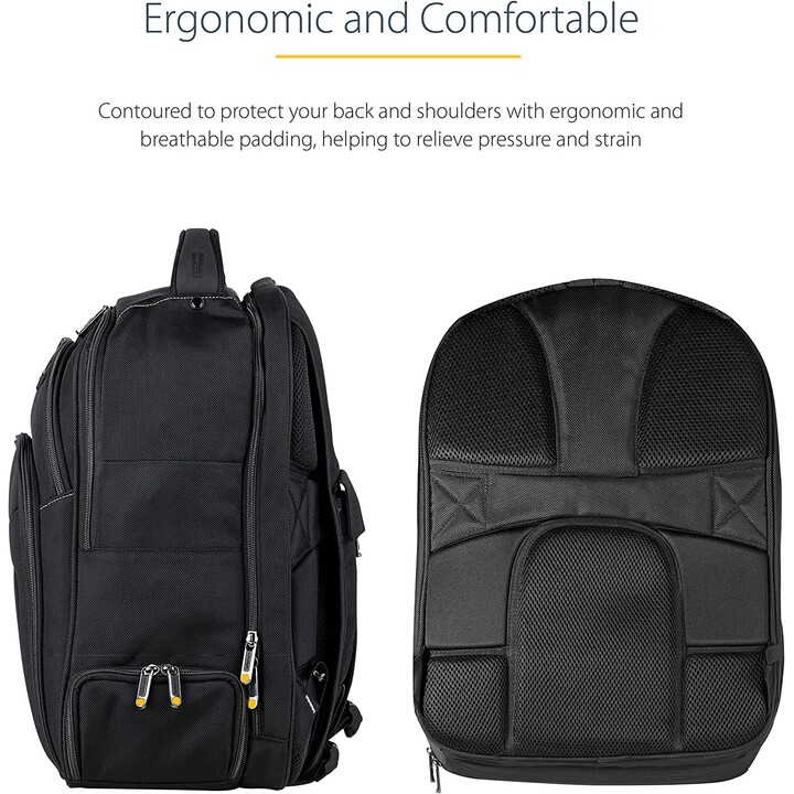 StarTech.com 15.6" Laptop Backpack with Removable Accessory Organizer Case - Professional IT Tech Backpack for Work/Travel/Commu