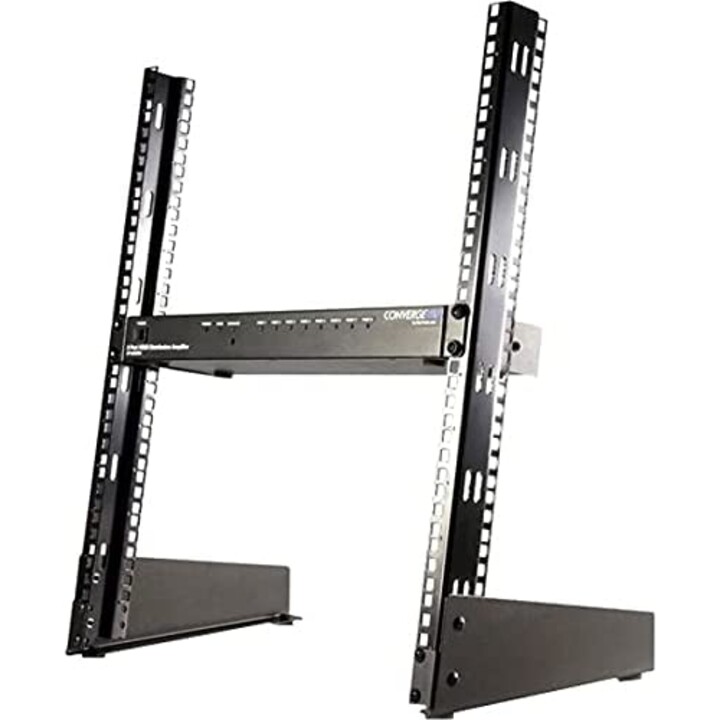StarTech.com 12U 19" Desktop Open Frame Rack - 2 Post Free-Standing Network Rack Switch Depth for Patch Panel/Data/AV/Communicat