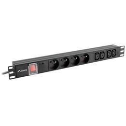 Lanberg PDU-04E04I-0200-BK Power Distribution Unit (PDU) 1U Black 4 AC Outlets