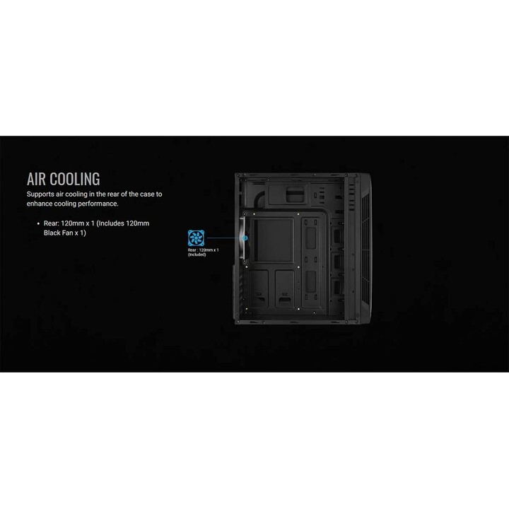 Aerocool Split Mid Tower Case Black
