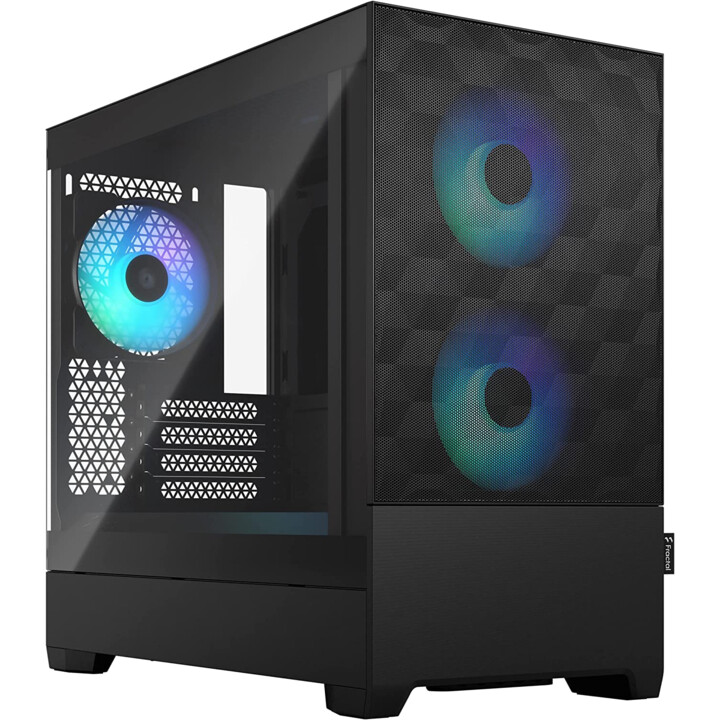 Fractal Design Pop Mini Air RGB - Noir TG Clear Tint (corps mini-tour, vitres latérales en verre et éclairage RGB)