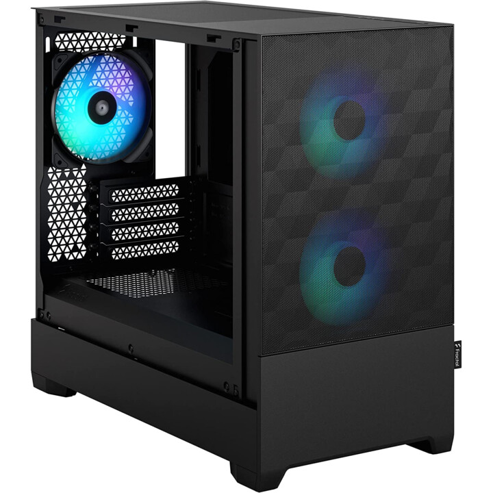 Fractal Design Pop Mini Air RGB - Noir TG Clear Tint (corps mini-tour, vitres latérales en verre et éclairage RGB)