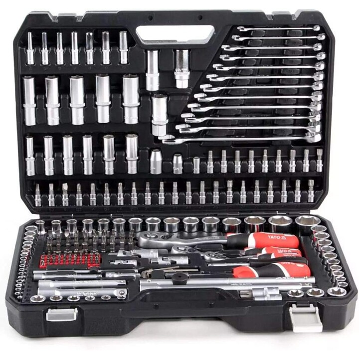YATO YT-38841 Juego de Herramientas Profesional 216 Piezas Acero Cromo Vanadio, Acabado Satinado